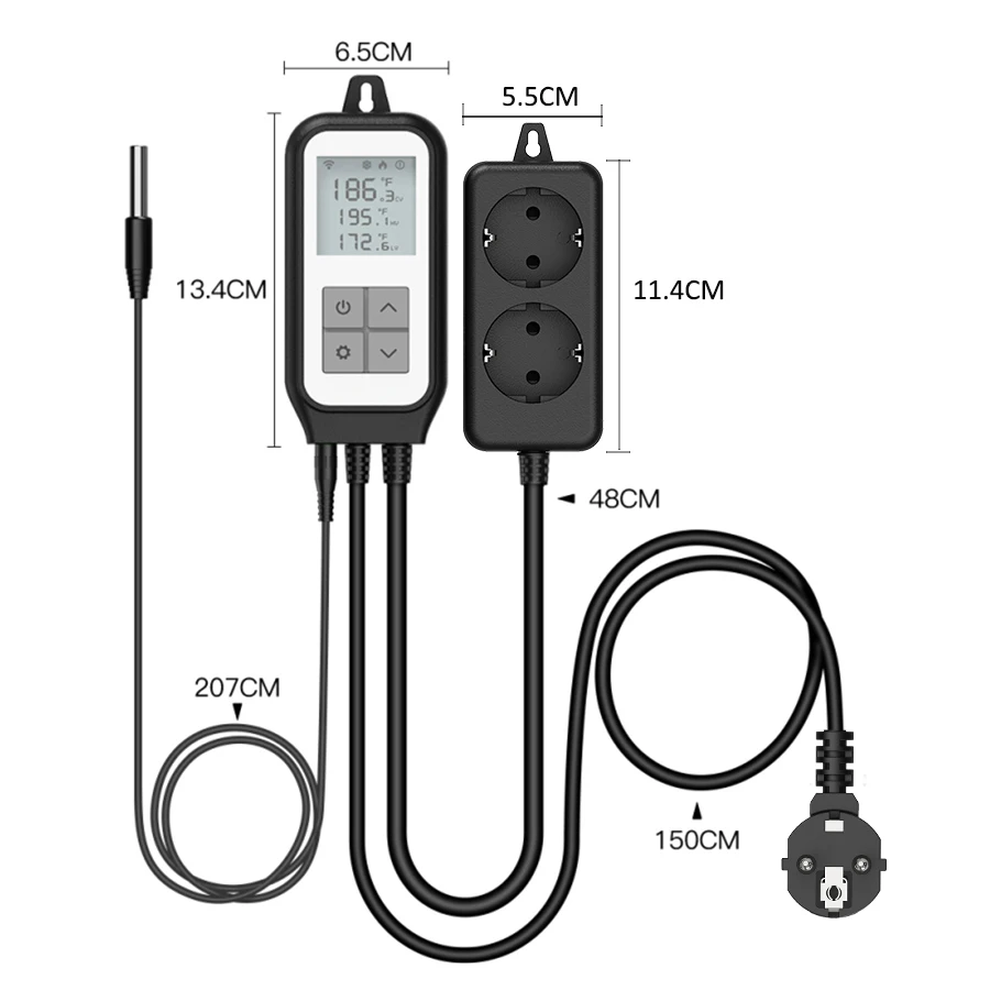 WIFI Temperature Sensor Controller Thermostat Dual Heat Cooling Relay Socket Thermometer Smart Life Brewery Greenhouse — reference image 5