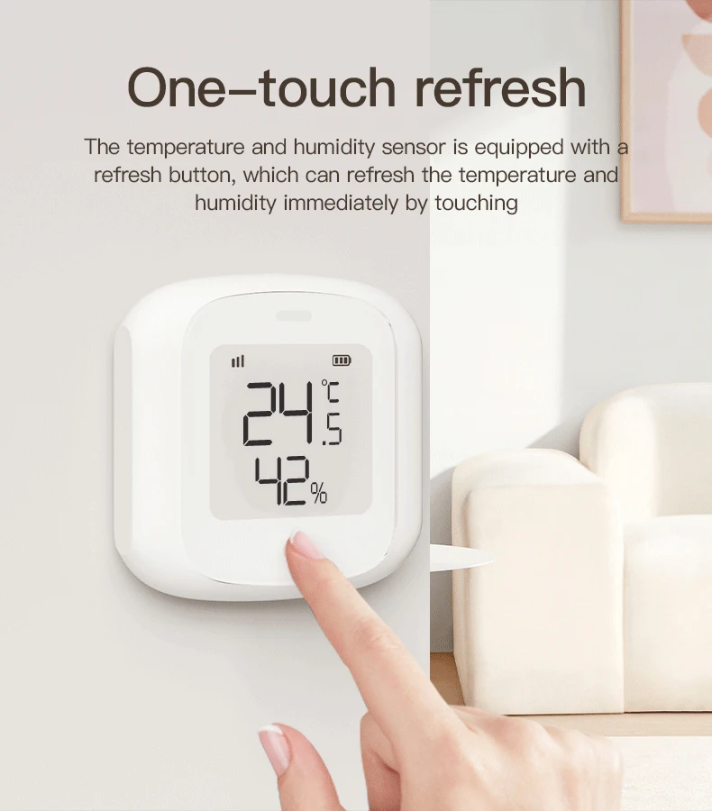 ZigBee / WIFI Temperature And Humidity Sensor LED Screen Smart Home Linkage Thermo-hygrome Google Home Alexa Voice Control — reference image 4