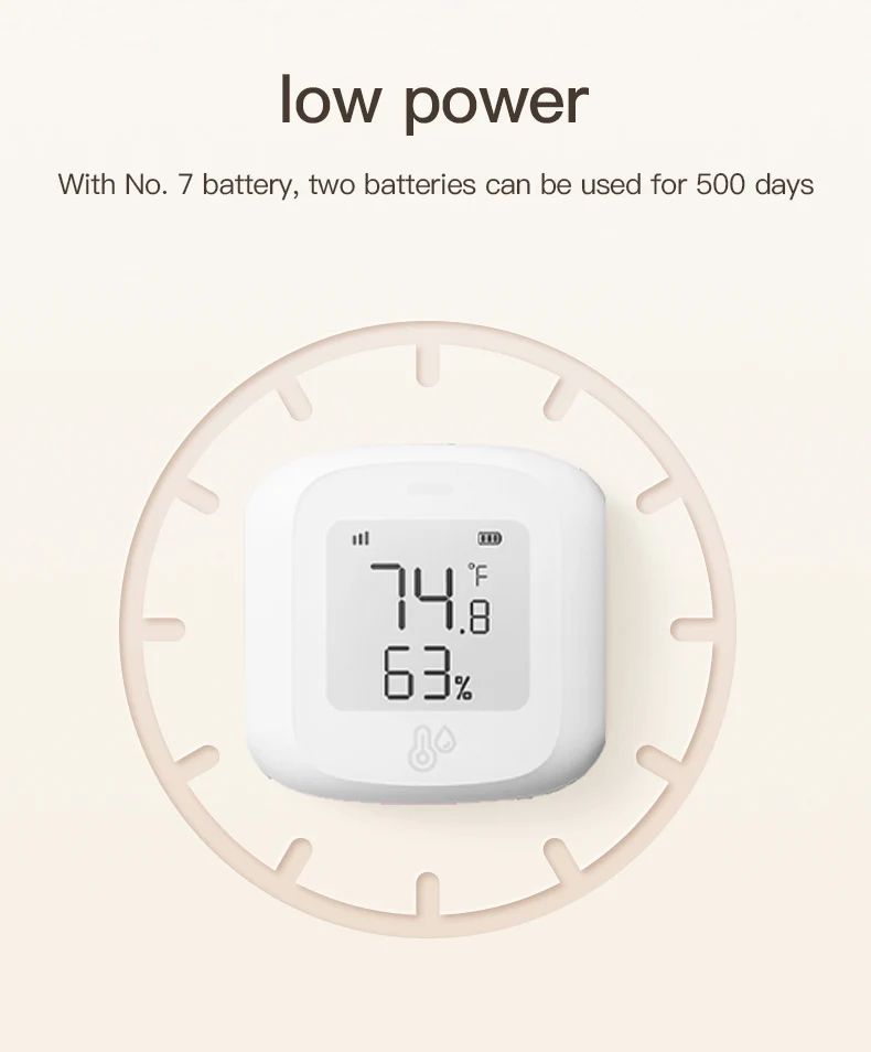 ZigBee / WIFI Temperature And Humidity Sensor LED Screen Smart Home Linkage Thermo-hygrome Google Home Alexa Voice Control — reference image 5