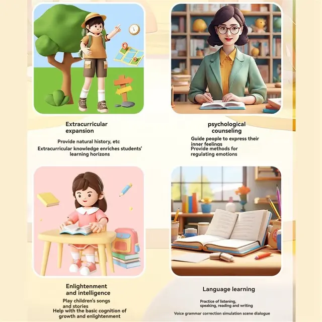 AI Chat Robot Retro Speaker 2.0-Inch Display ESP32-S3 Chatbot AI Voice Chat Robot Doubao Xiaozhi AI Speaker Beige - Imagen 2