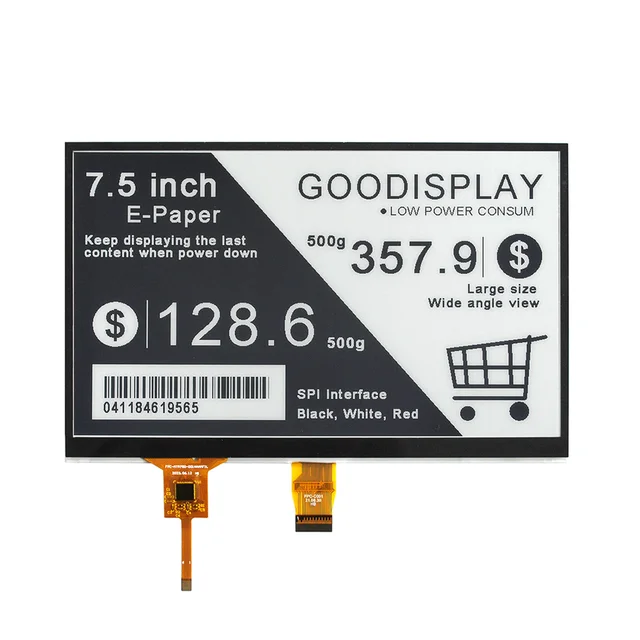 7.5 inch E-Ink Screen Module 4-Grayscale 800x480 E-Paper Raspberry Pi Touch Display