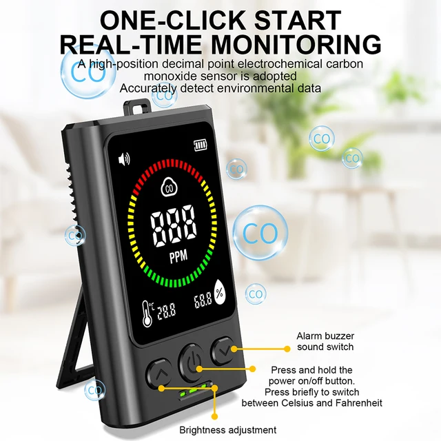 Air Quality Detector Carbon Dioxide Detector Agricultural Production Greenhouse Gas Monitor Air Quality Tester CO2 Meter - Image 5