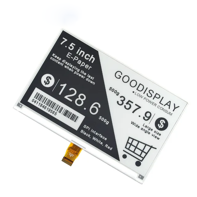 7.5 inch E-Paper Screen Module 4-Grayscale 800x480 E-Ink Display HAT 1.5s Fast Refresh SPI Interface - Image 2