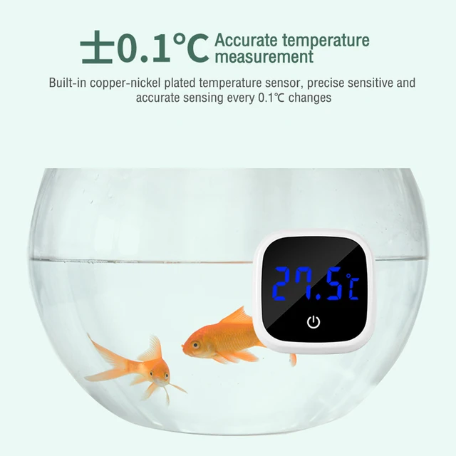 Fish Tank Thermometer High-precision Led Digital Display Electronic Aquarium Thermometer Tester Meter Gauge Dual Display White - Imagen 3