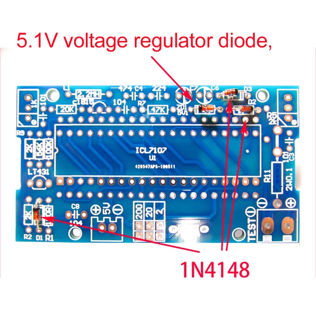 ICL7107 Voltmeter DIY Kit Parts DC 5V Digital Voltmeter Module e-learning training production welding exercise parts kit diy - 画像 (5)