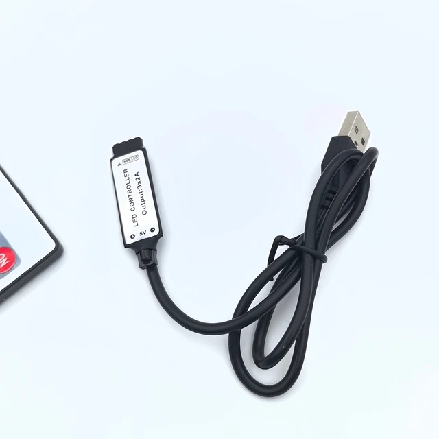 USB 5V mini 24key 4Pin RGB LED Strip Light RF Controller Control Cable Remote Dimmer for 5050 3528 2835 led Strip - 画像 (5)