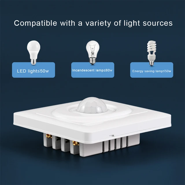 220V LED PIR Automatic Sensor Light Switch Infrared Motion Sensor LED Night Light Home Indoor Outdoor Sensor Light Switch - Image 4