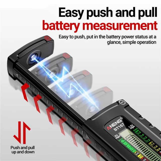ANENG BT167 Battery Tester LCD Display C AA AAA D 9V 1.5V Universal Button Cell Detector Volt Test Checker Power Diagnostic Tool - 画像 (4)