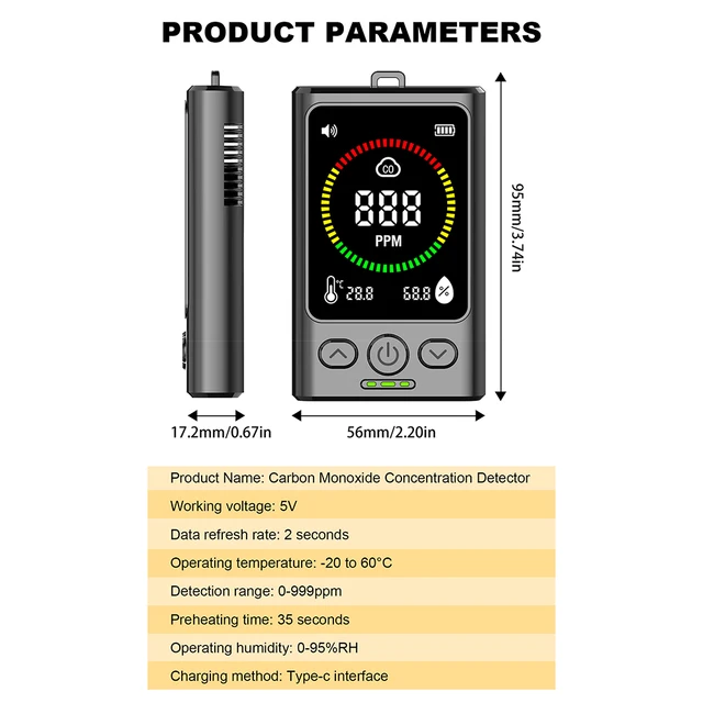 Air Quality Detector Carbon Dioxide Detector Agricultural Production Greenhouse Gas Monitor Air Quality Tester CO2 Meter - Image 6