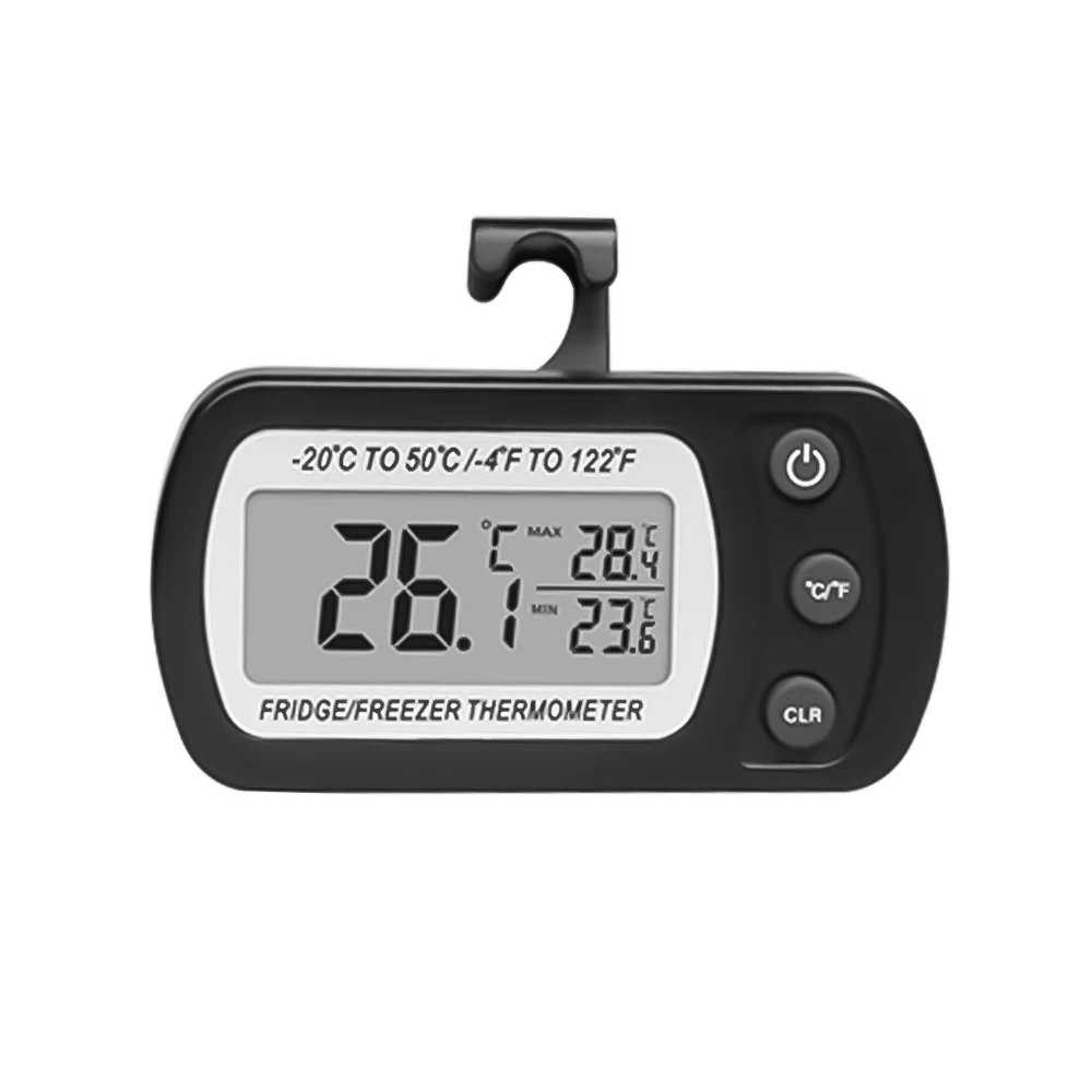 Fridge Thermometer With Hook Anti-Humidity Refrigerator Freezer Electric Digital Thermometer Temperature Monitor LCD Display - 画像 (5)