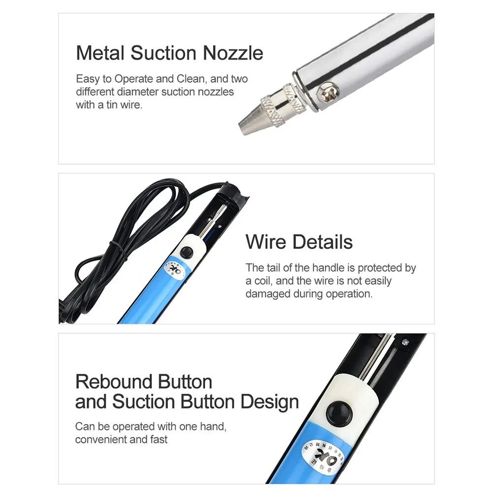 AC 220V Electric Desoldering Machine Pen Soldering Iron 30W PCB Solder Suction Vacuum Pump Welding Tools – Bild 4