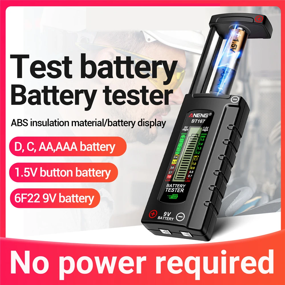 ANENG BT167 Battery Tester LCD Display C AA AAA D 9V 1.5V Universal Button Cell Detector Volt Test Checker Power Diagnostic Tool - 画像 (6)