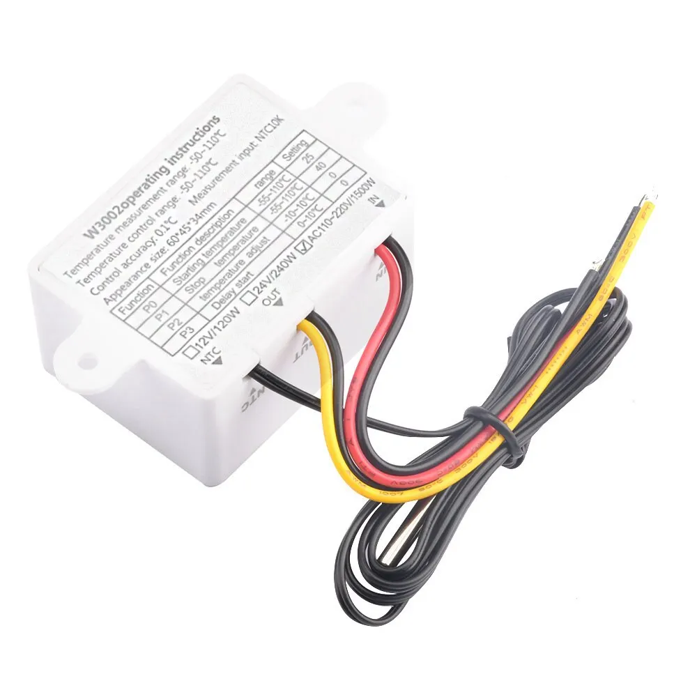 W3002 110V 220V LED Digital Temperature Controller Thermostat Thermoregulator Sensor Meter Fridge Water Heating Cooling - 画像 (5)