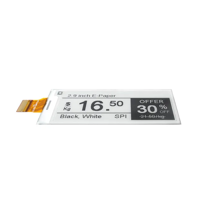 2.9 Inch E-Paper Display 1.5s Fast Refresh 4 Grayscale Black And White, 296x128 E-Ink Screen - Imagen 3