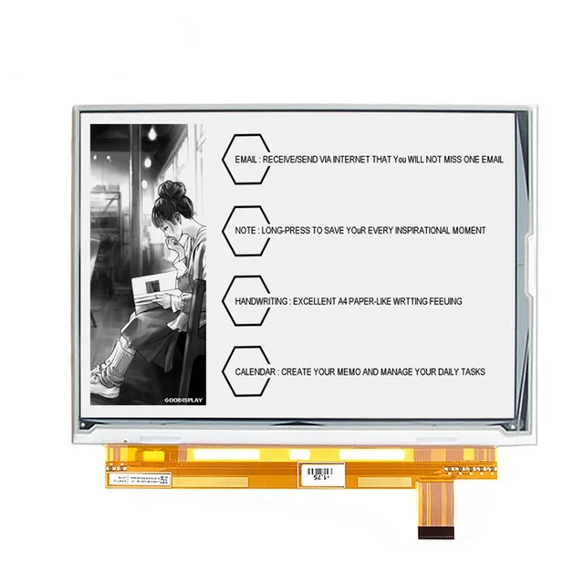 9.7 inch 4 Colors Vivid E-Paper Display 12s Fast Refresh SPI Interface 960×672 E-Ink Panel - 画像 (3)