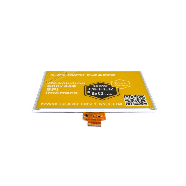 5.83 Inch 3 Color E-Ink Display Module Super Cheap Yellow E-Paper Screen - 画像 (3)