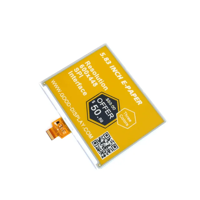 5.83 Inch 3 Color E-Ink Display Module Super Cheap Yellow E-Paper Screen - 画像 (2)