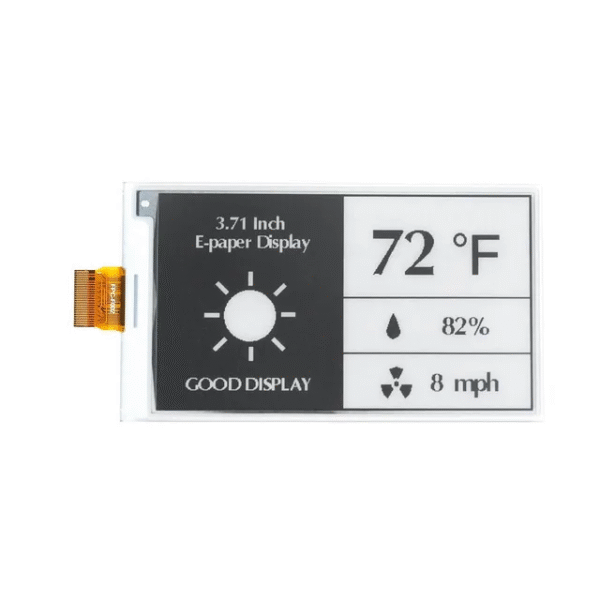 Pantalla de tinta electrónica de 3,7 pulgadas, resolución 416x240, escala de grises, blanco y negro, SPI, actualización rápida.