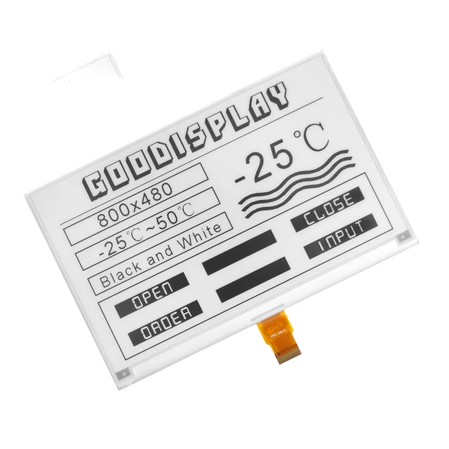 7.5 Inch E-Paper Display HD 800x480 Black & White E-Ink Screen 4s Refresh -25°C Cold-Resistant | Cold Storage Digital Label Screen - Imagen 2