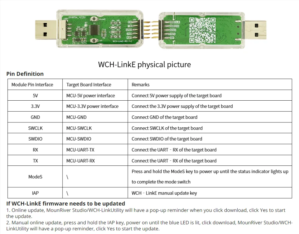 WCH LinkE Online Download Debugger Support WCH RISC-V Architecture MCU/SWD Interface ARM Chip 1 Serial Port to USB Channel - 画像 (5)