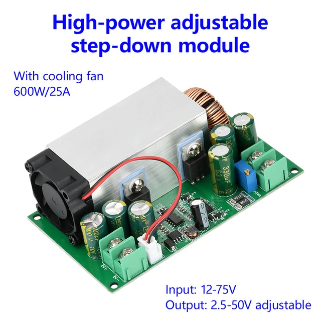DC12-75V 600W 25A DC-DC Buck Constant Voltage Constant Current Converter Buck Regulator Adjustable Power Module - Image 5
