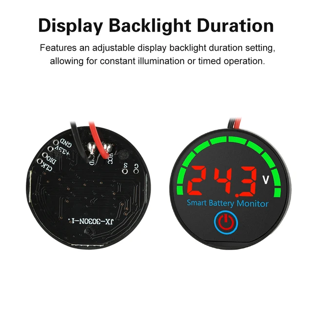 DC 7-55V Circular LED Indicator Voltage/Charge Monitor Level Indicator Voltage Battery Charging Tester Acid Lithium Battery - Image 5