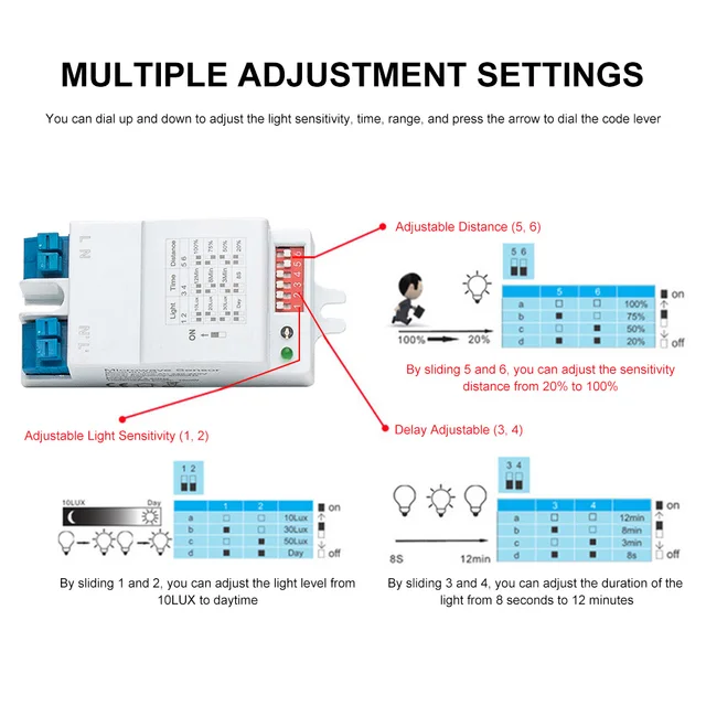 5.8G microwave radar sensor switch DIP AC220-240V DIP Radar Sensor Module Motion Detector - Image 4