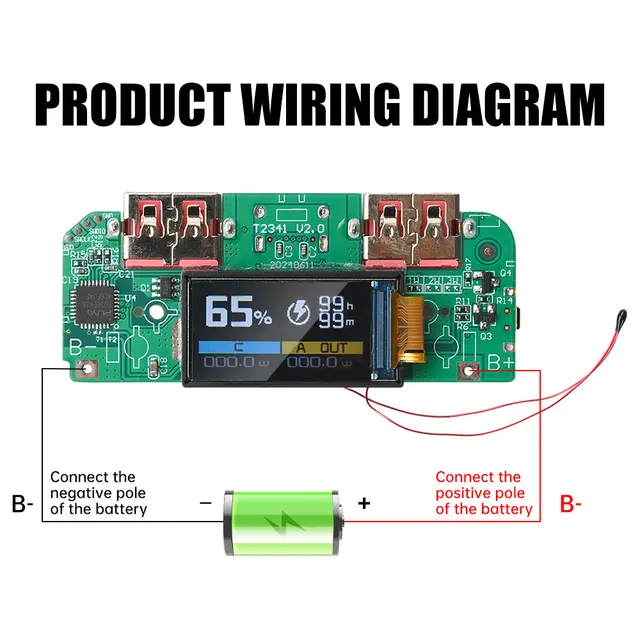 Type-C 22.5W 3.7V Fast Charging Power Bank Motherboard Digital Display for Ternary Lithium Battery PD QC Quick Charge Module - 画像 (2)