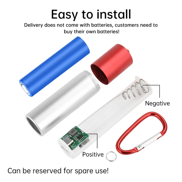 5V 2A 1x 18650/21700 USB Type-C Battery Charger Case DIY Power Bank Box For Phone Electronic Charging Not Including Batteries - Imagen 4