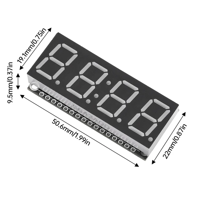 HT16K33 LED Display Module for Arduino 4 Digit 7 Segment 0.56 inch Time Clock Indicator Tube Module Red Blue Green Yellow White - Imagen 6
