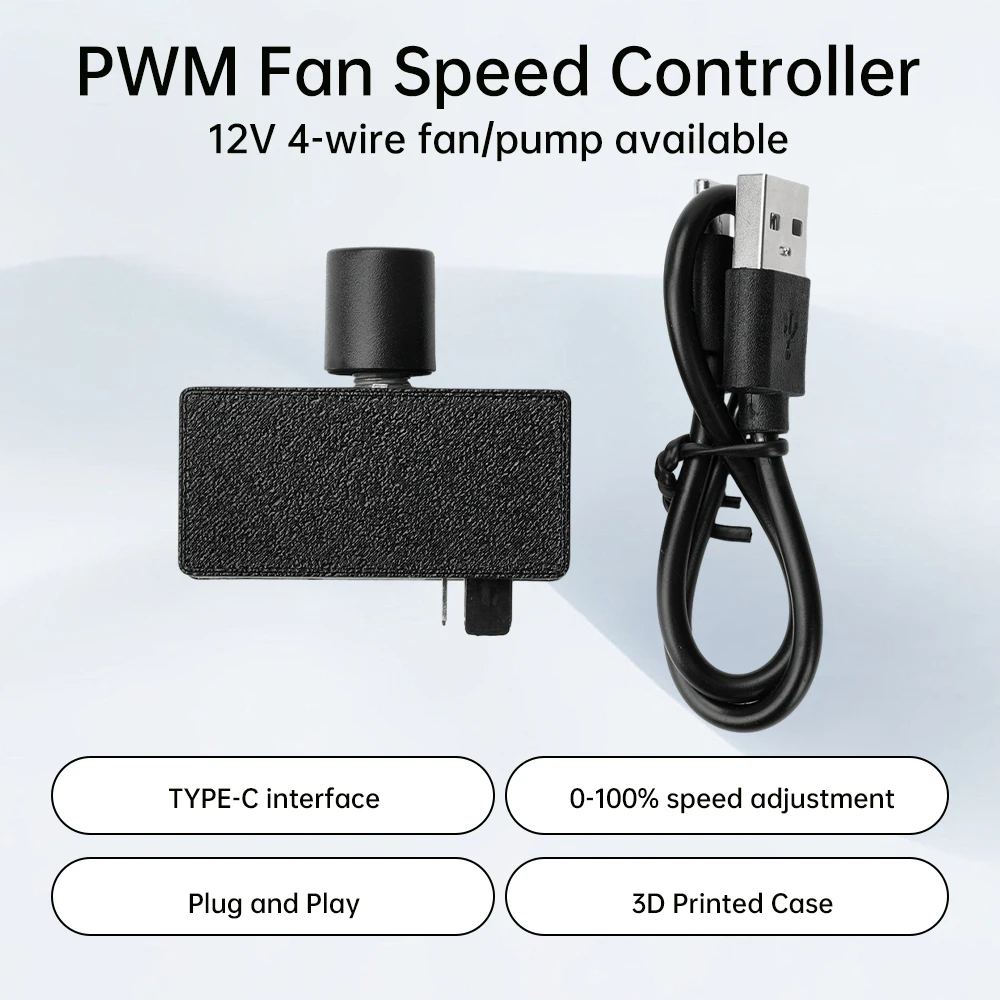 DC12V PWM Speed Controller 4-Pin Fan Speed Controller Type-C USB Power Supply DIY Water-cooling Cooling Pulse Width Modulation - Image 2