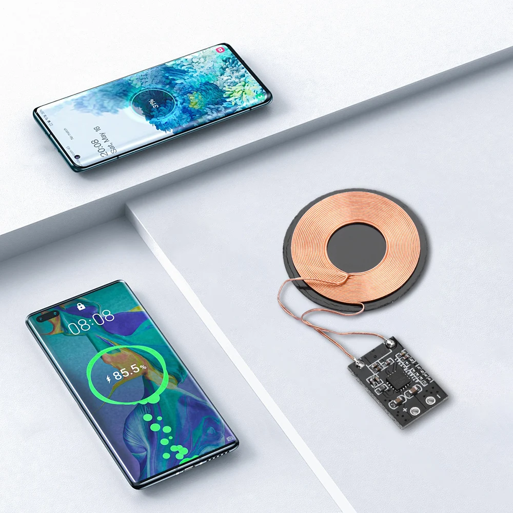 3W 600mA/5W 1A Wireless Charging Receiver Module Small Coil Built-in 5V Charging Wireless Charger PCBA Board - 画像 (5)