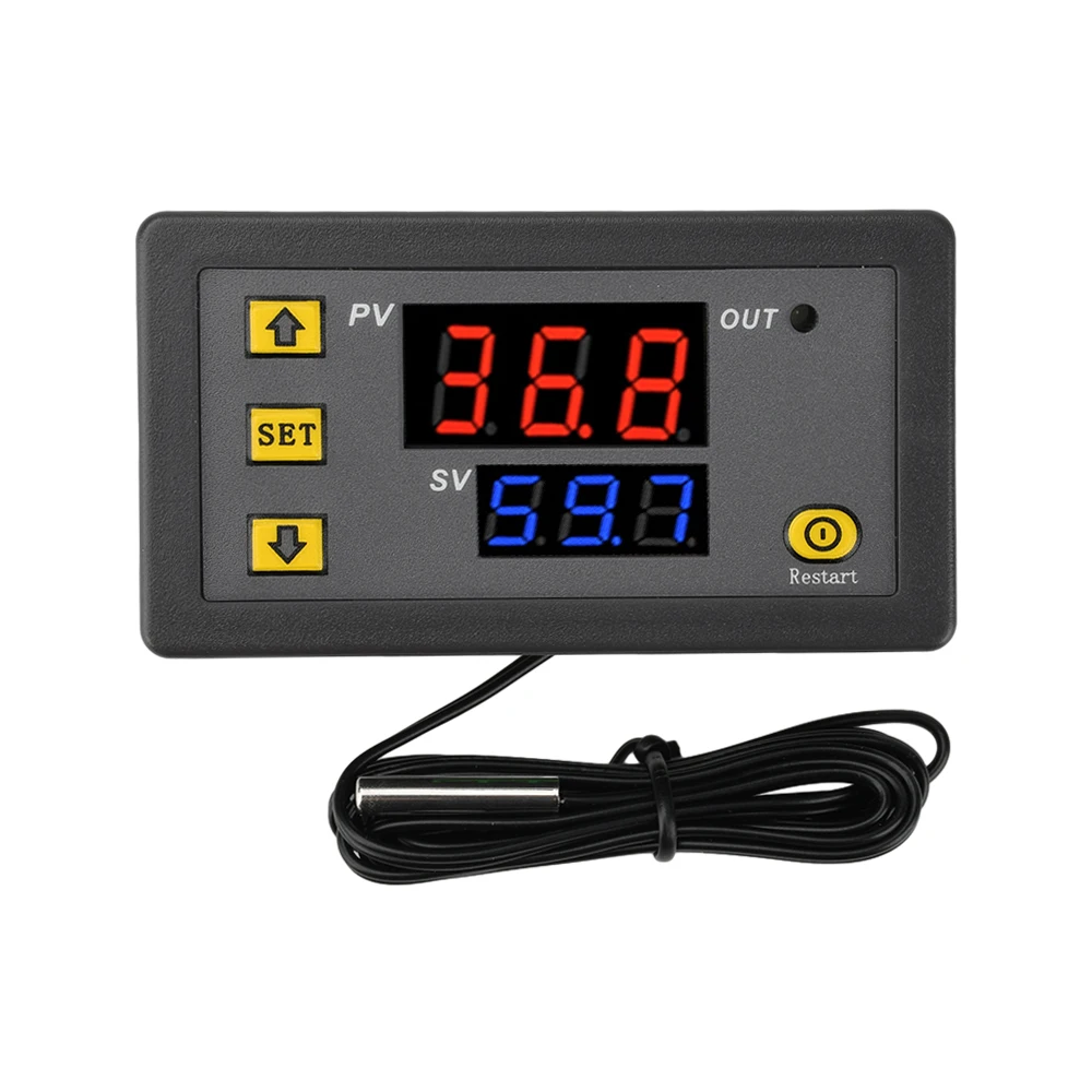 Termostato digital W3230 de 12 V/24 V CA 110-220 V con pantalla LED y control de temperatura, con instrumento de control de calefacción/refrigeración.