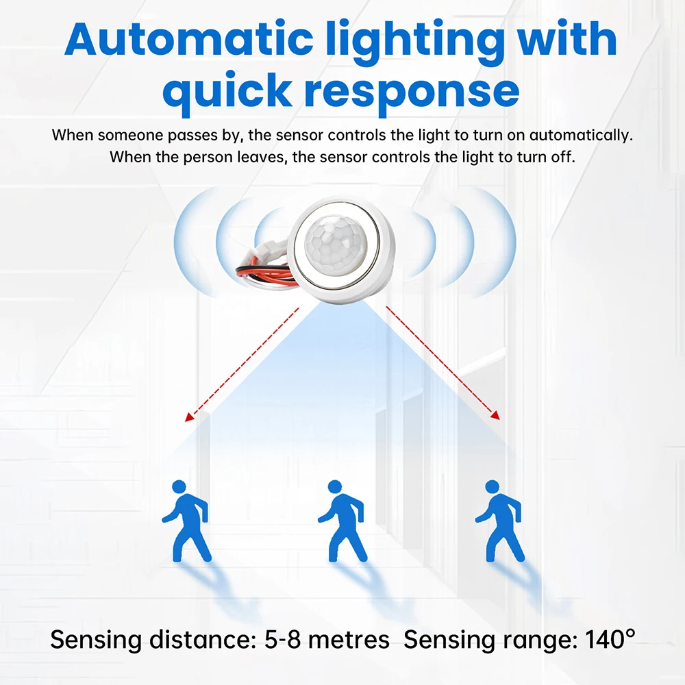 DC 3.5-24V Automatic Sensor Light Switch LED PIR Infrared Motion Sensor Detection Night Light Indoor Outdoor - Image 3
