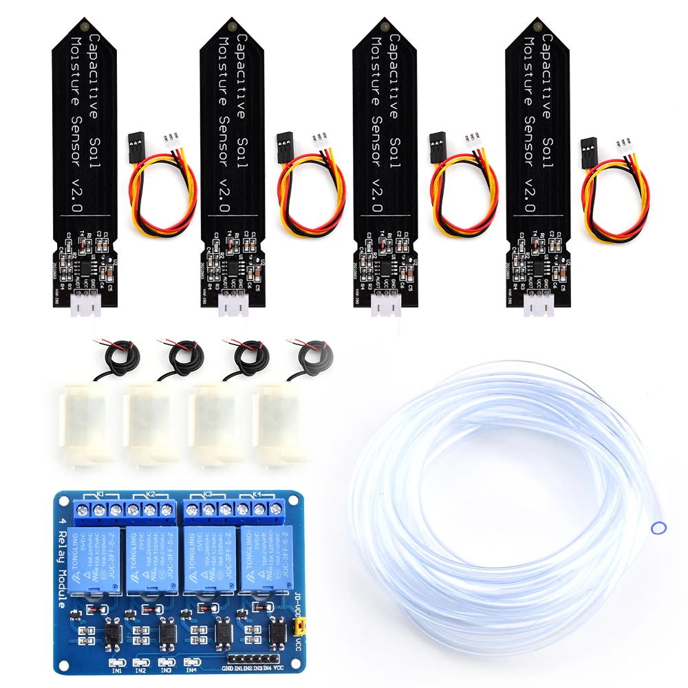 DIY Automatic Irrigation System Self Watering DIY Kit Garden Greenhouse Flower Water Pump Soil Moisture Sensor Relay Module - Imagen 2