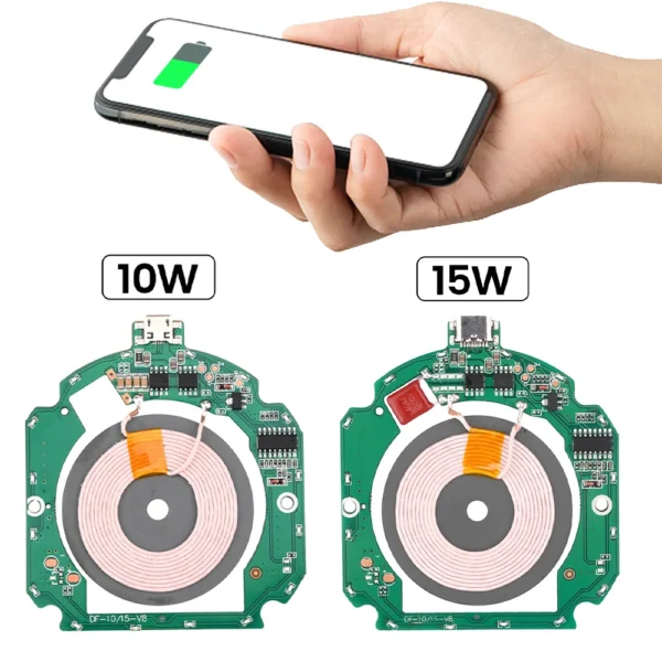 10-15W wireless charging PCBA motherboard transmitter module wireless charger 5V9V12V DIY RV Wireless Charger pcba