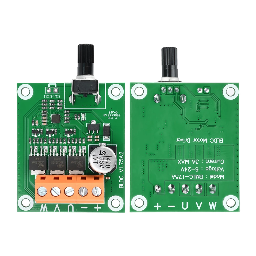 Placa de control de motor CC sin escobillas de alta calidad de 75W/200W, 6V, 12V, 24 voltios, regulador de motor de ventilador de unidad de CD, accesorios para bricolaje