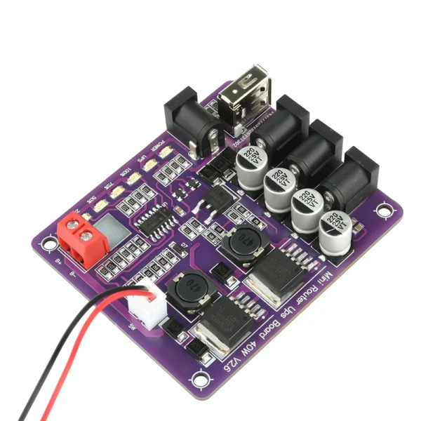 40W UPS Power Module with 4-Channel Output for Router Uninterruptible Power Supply Safe Continuous Operation Battery Indicator
