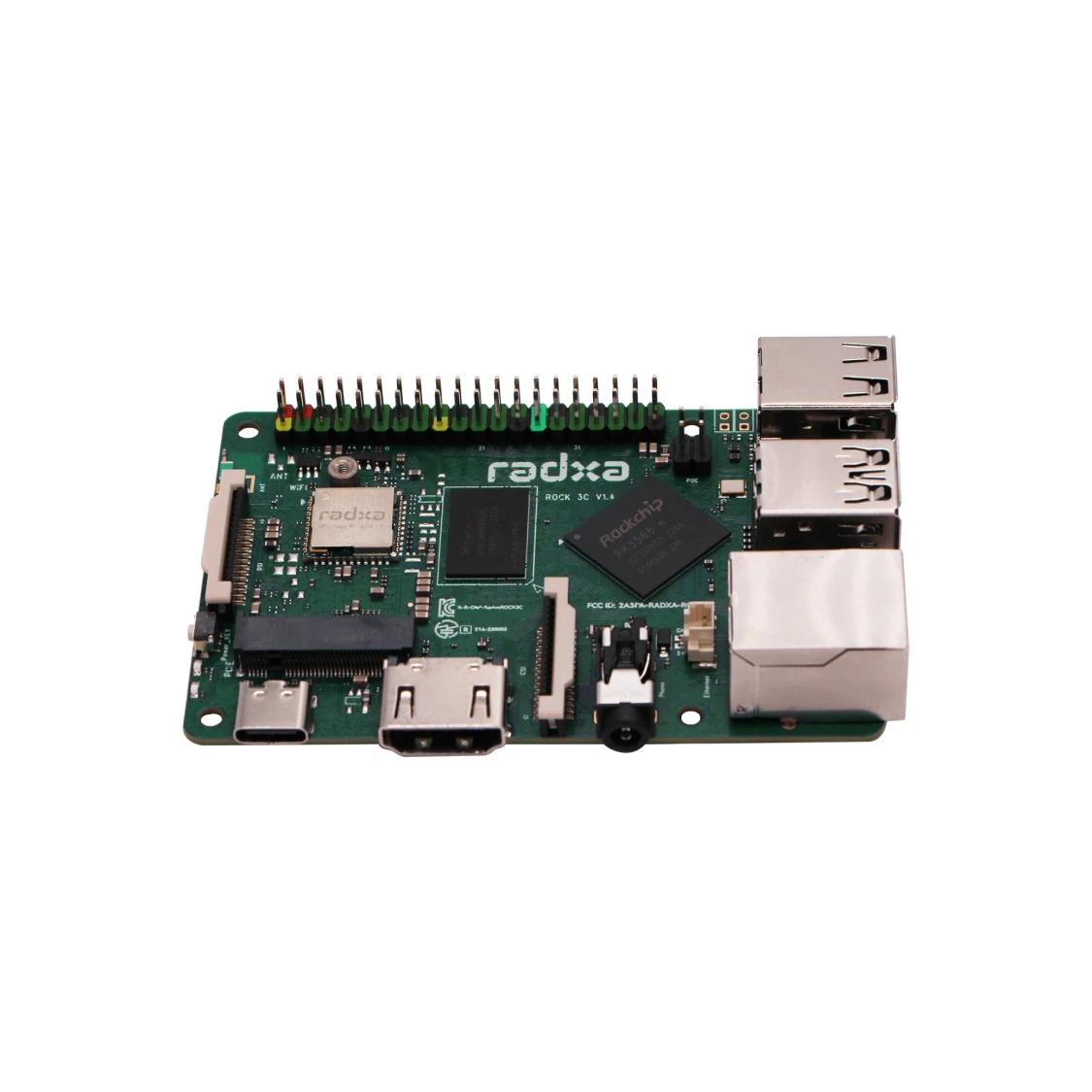 Radxa ROCK 3C RK3566 4-core CPU SBC, GPU, NPU, and HDMI with 4K Output, Single Board Computer - 画像 (3)