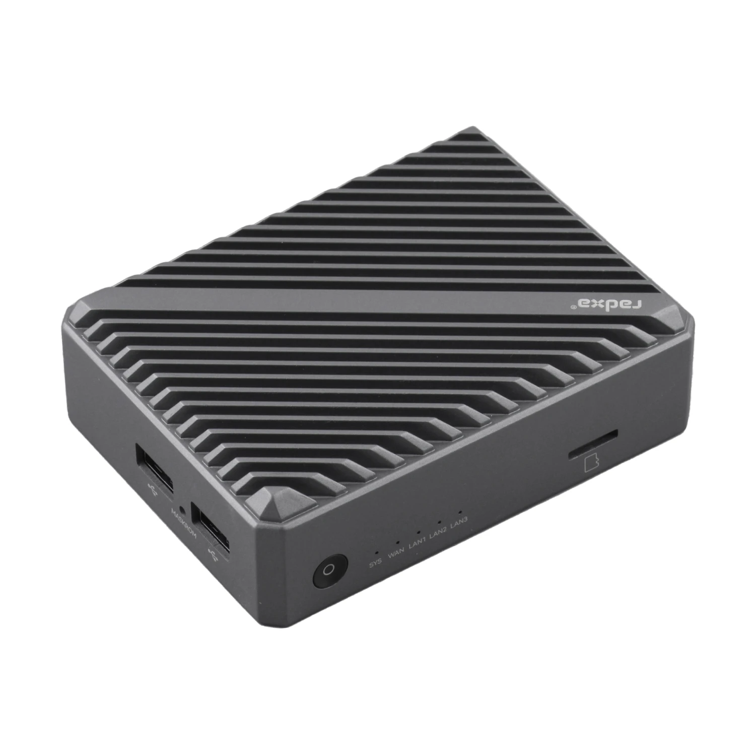 Radxa E54C RK3582 High-Performance AI Edge Network Computer, Dual A76, 5Tops NPU, 4x GbE, NVMe, USB 3.0, Type C