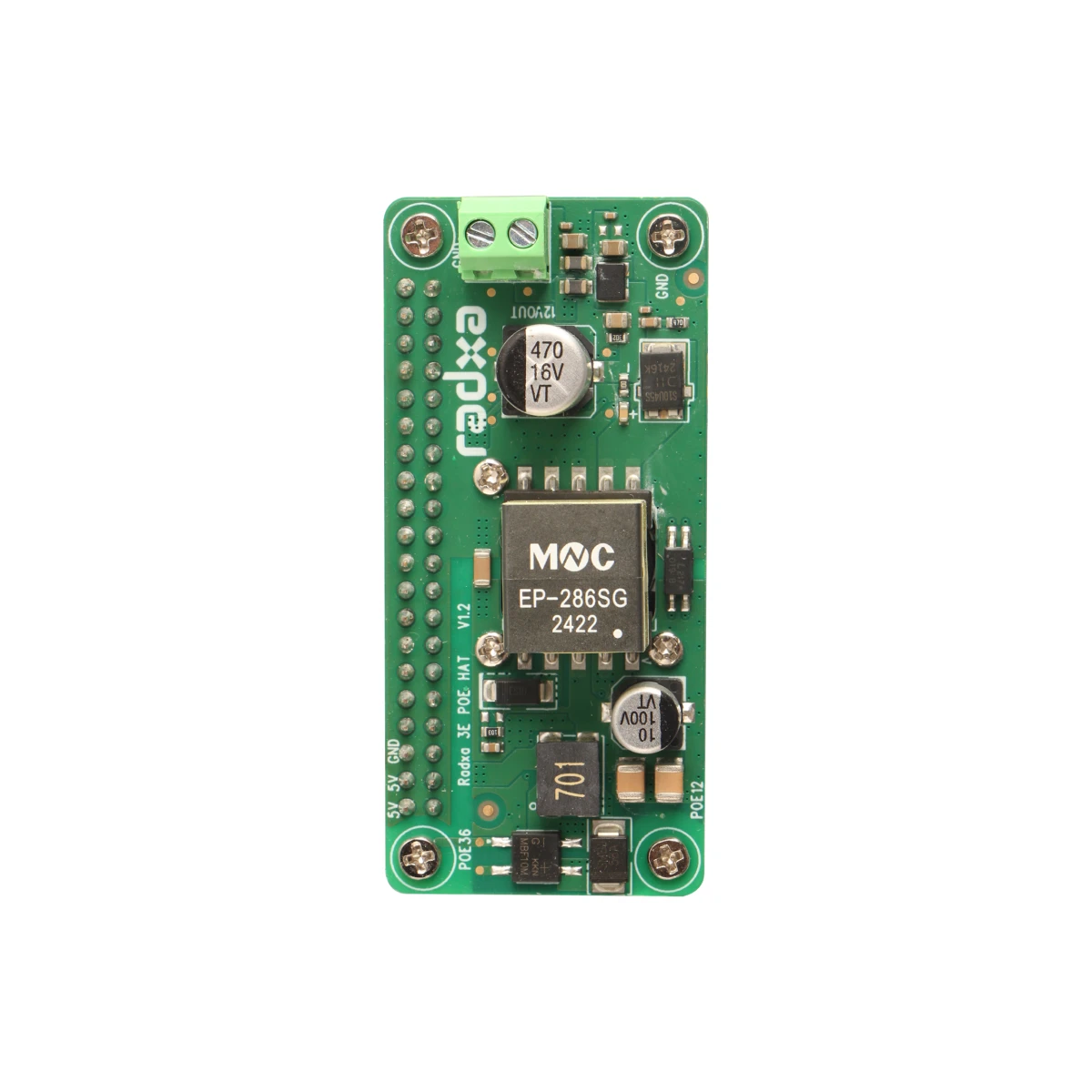 Adaptador PoE HAT para Radxa ZERO 3E, diseñado para Radxa ZERO 3E, fácil de instalar y quitar.