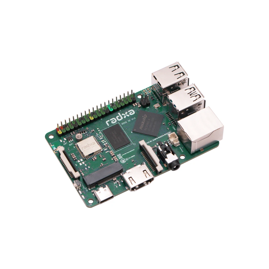 Radxa ROCK 3C RK3566 4-core CPU SBC, GPU, NPU, and HDMI with 4K Output, Single Board Computer - 画像 (4)