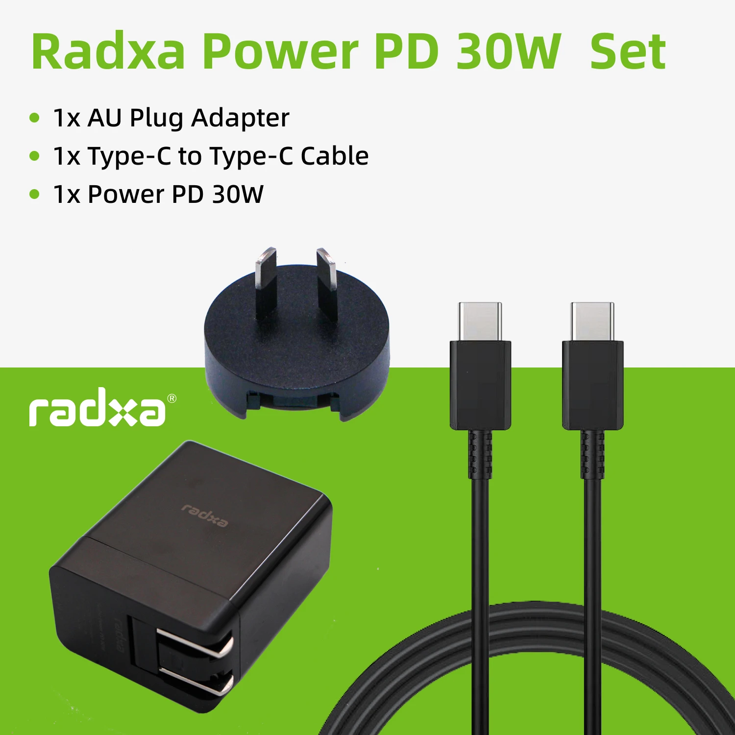 Radxa Power PD 30W and Power Plug Adapter EU/AU/UK and C to C Cable for PD 30W-normal - Imagen 4