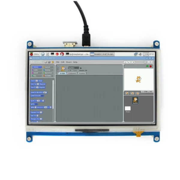 Raspberry Pi 4B/3B+/3A+/3B/2B/B+/A+ 用 7インチ抵抗膜式タッチスクリーンLCD、1024x600、HDMI、SPIタッチ