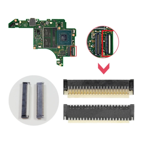 Nintendo Switch OLEDホストスクリーンソケット LCD FPCコネクタ互換 43ピンディスプレイFPCコネクタソケット 2個