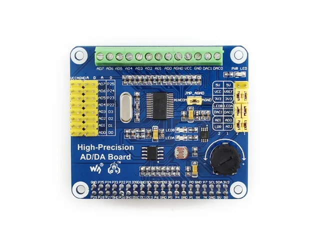 High-Precision AD/DA Board, Raspberry Pi GPIO Interface, Supports Raspberry Pi Series Boards, Jetson Nano - Imagen 2