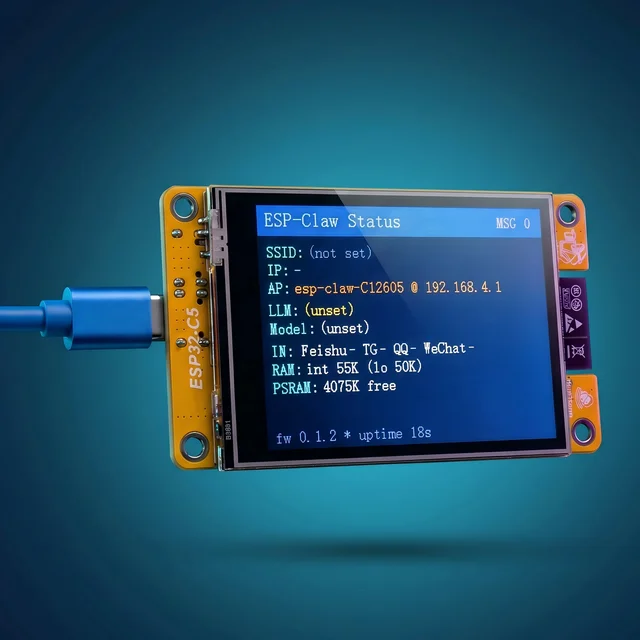 OpenClaw ESP32-C5 with 2.8″ TFT CYD LCD Touchscreen 16MB FIash 8MB PSRAM 5GHz Wi-Fi 6 BLE 5.3 ZigBee3.0 Thread 1.3 support NM-RF-HAT – Bild 5