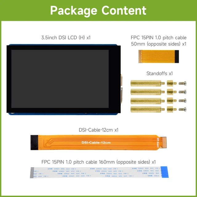 3.5inch DSI Capacitive Touch Display for Raspberry Pi 5/4B/3B+/3A+/3B, 5-Point Touch, 480×800 IPS Display Panel - Imagen 4