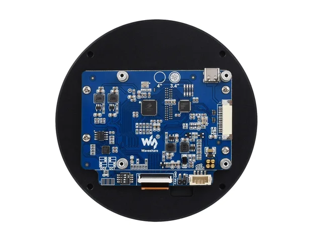 3.4inch DSI Round Touch Display for Raspberry Pi 5/4B/3B+/3A+, Toughened Glass. 800×800, 170° Viewing Angle - Image 4