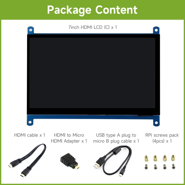 7inch Capacitive Touch Screen LCD (C), Low Power Consumption, 5-Points, Supports All Versions Of Raspberry Pi - Imagen 4